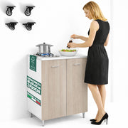 Cucina Completa 80x60x85cm Olmo Piano Cottura 2 Fuochi con Piastre in Ghisa