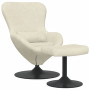 Poltrona | Sedia Egg con Pouf Crema Velluto
