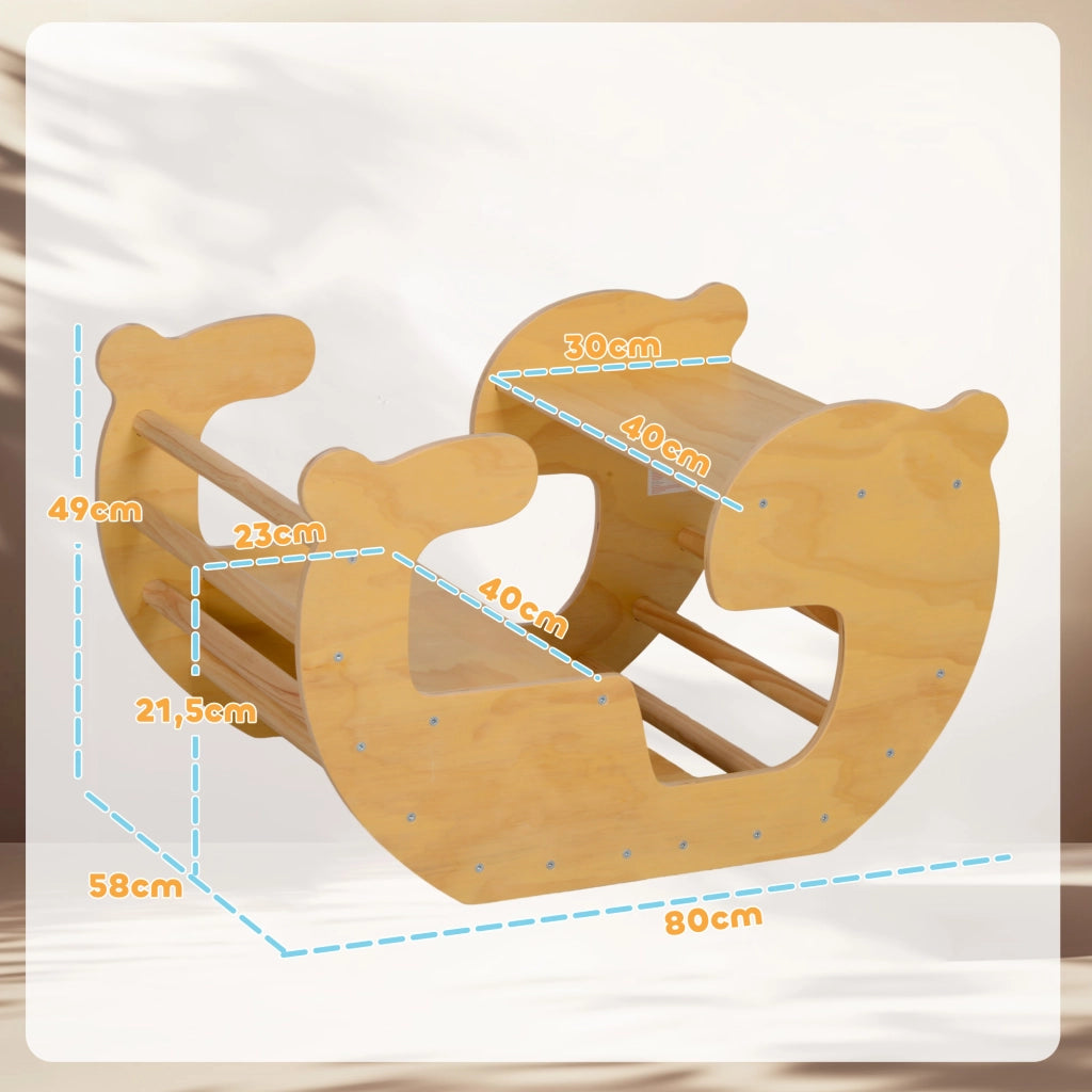 Casetta Giocattolo con Scala ¨C zephmum ¨C Legno Naturale per Bambini 18-48 Mesi