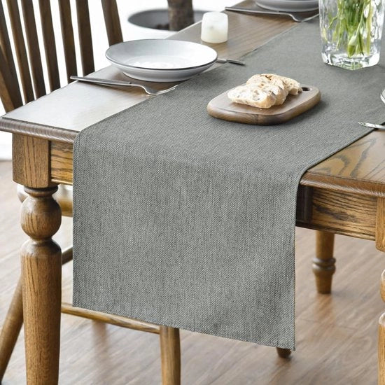 Tavolo da pranzo in legno chiaro grigio, lavabile, per esterni, decorazione da tavola per interni, 40x180 cm
