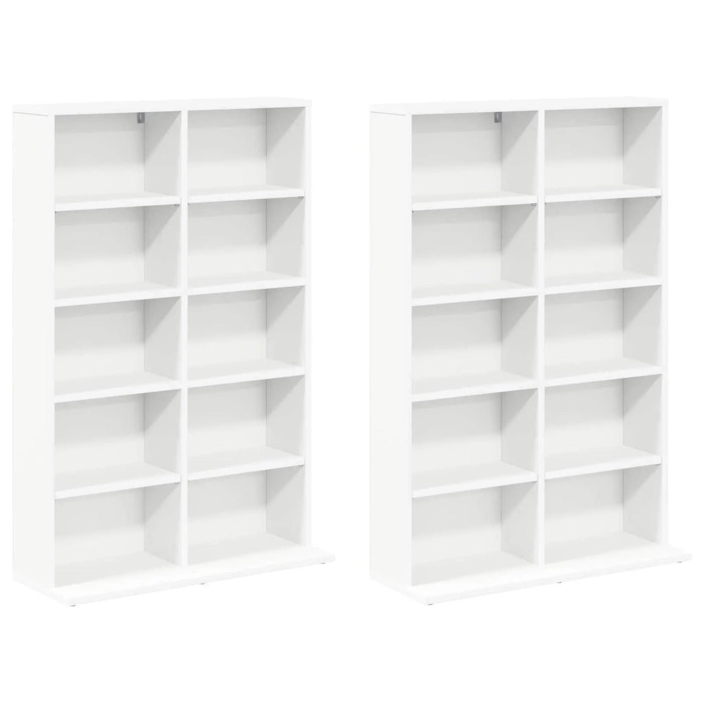 Mobile per CD 2 pz Bianco 65 x 23,5 x 97,5 cm 8012675
