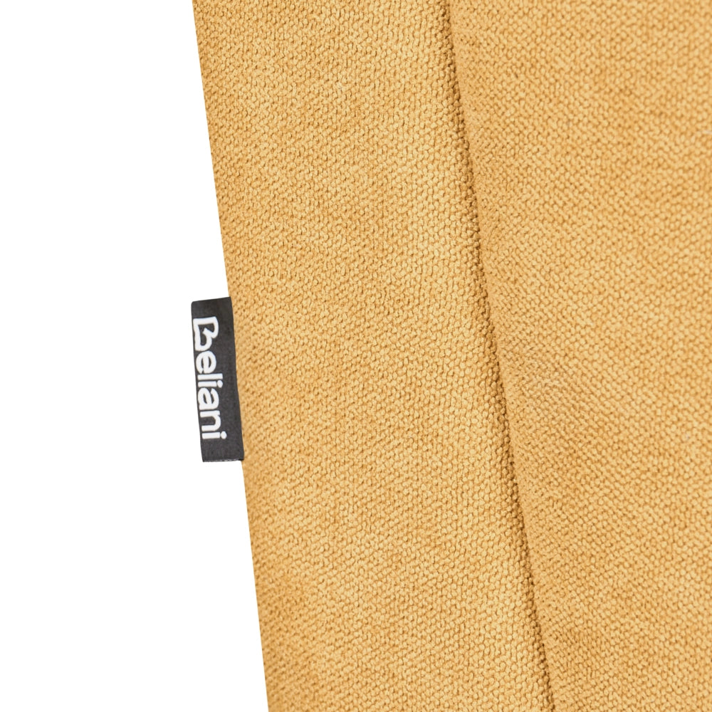 Pouf rettangolare in tessuto color senape, stile retrò, per soggiorno, con gambe in legno