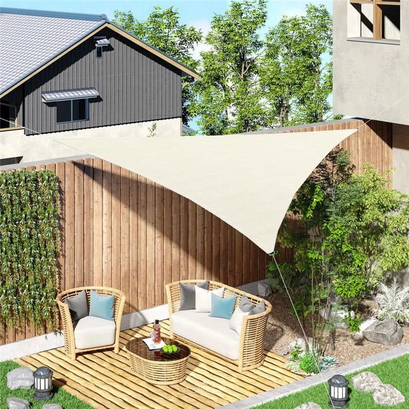 TENDA DA SOLE A VELA OMBREGGIANTE TRIANGOLARE 6 X 6 X 6 MT COLORE CREMA