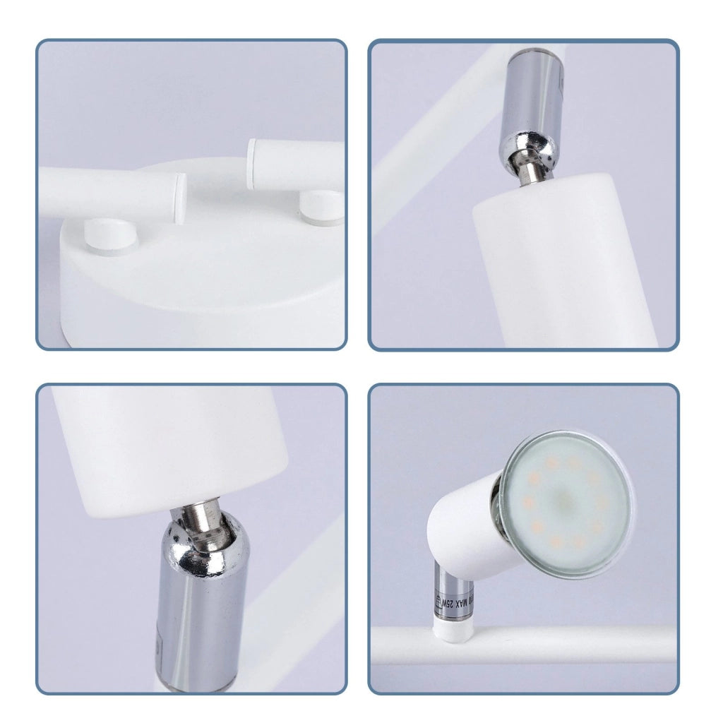 ZMH Faretto da soffitto bianchi orientabili 330° moderni GU10 per camera letto soggiorno interno