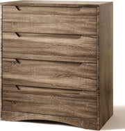 Cassettiera Camera da Letto con 4 cassetti, settimino camera da letto,Moderno e Salvaspazio per la Camera da Letto Soggiorno e Ingresso, 71 x 41 x 82 CM,Bianco (Marrone chiaro)