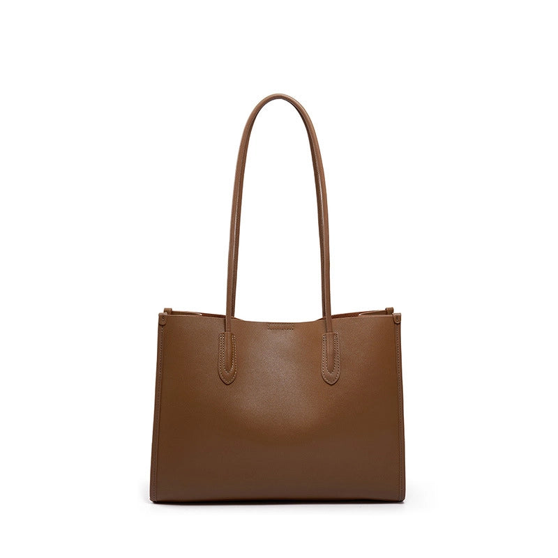 Borsa a tracolla da donna in vera pelle, marrone