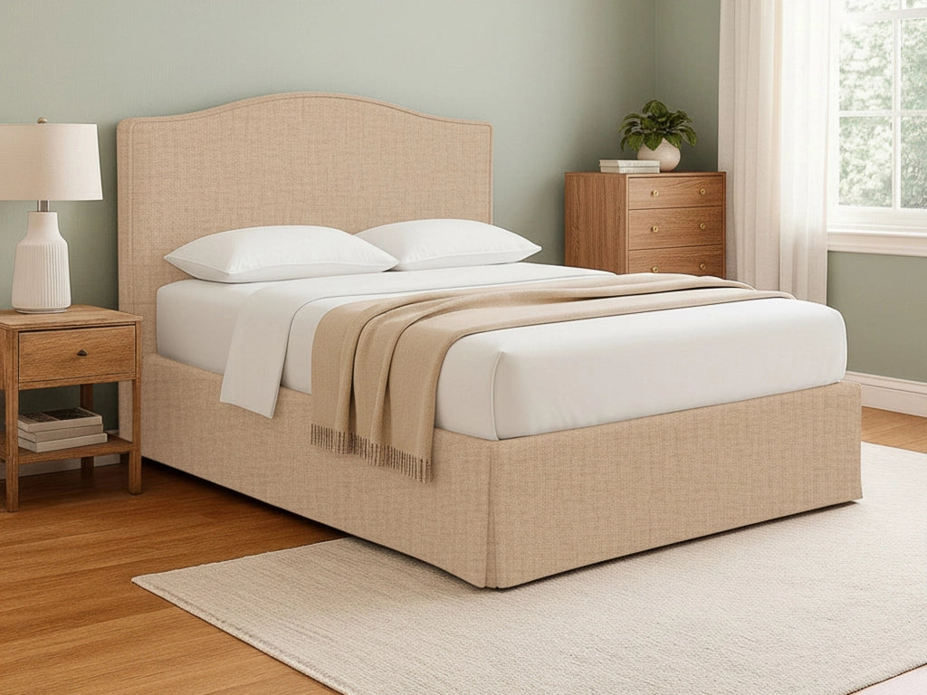 Morley, Letto Matrimoniale Sfoderabile Made in Italy, Beige