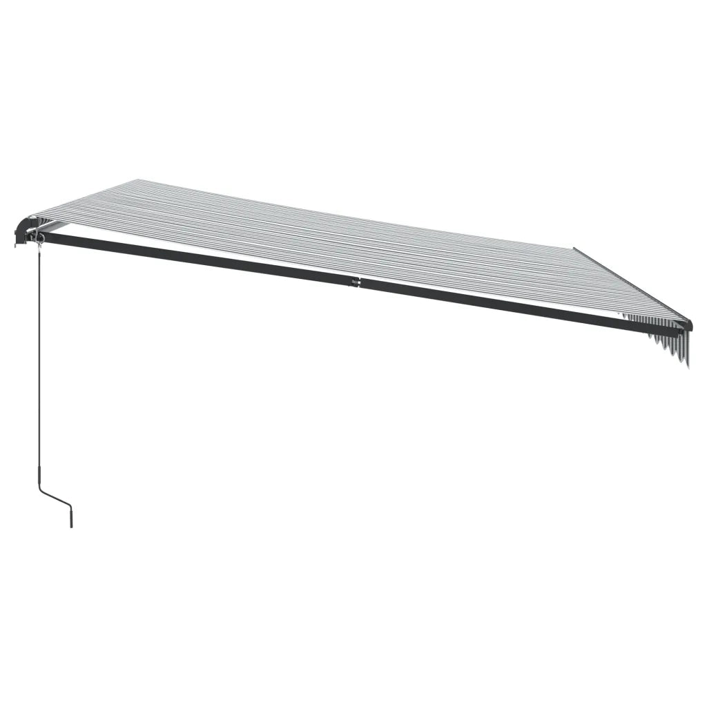 Tenda da Sole Retrattile Manuale Antracite e Bianco 450x350 cm 3215812