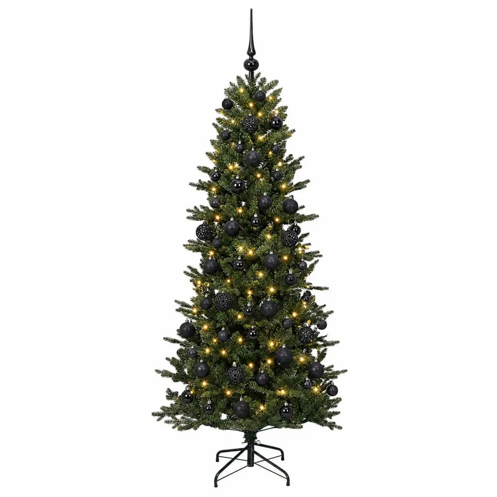 Albero di Natale artificiale con palline 210 cm 300 LED 3466377