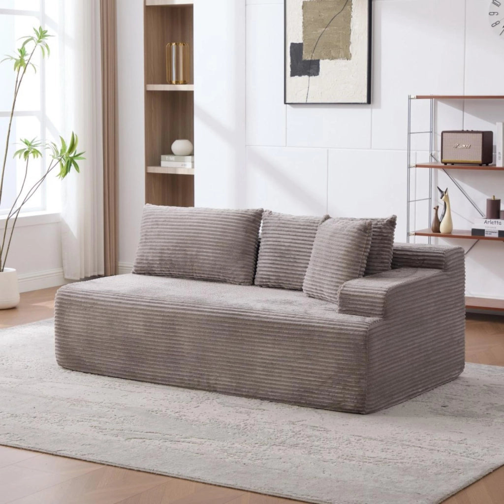 Divano modulare, divano compatto, tessuto chenille, schiuma ad alta elasticità 30D, base antiscivolo, 2 posti, grigio