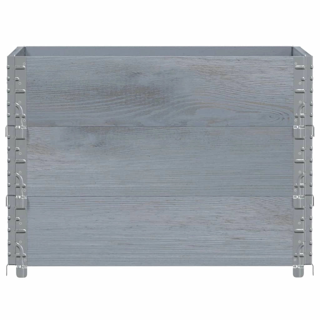 Fioriera rialzata per piante fiori terrazzo giardino 80 x 60 cm in legno massello di pino grigio 02_0037879