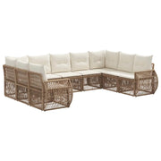 Set Divano da Giardino 9 pcs Beige e Bianco Crema polyrattan 3435522