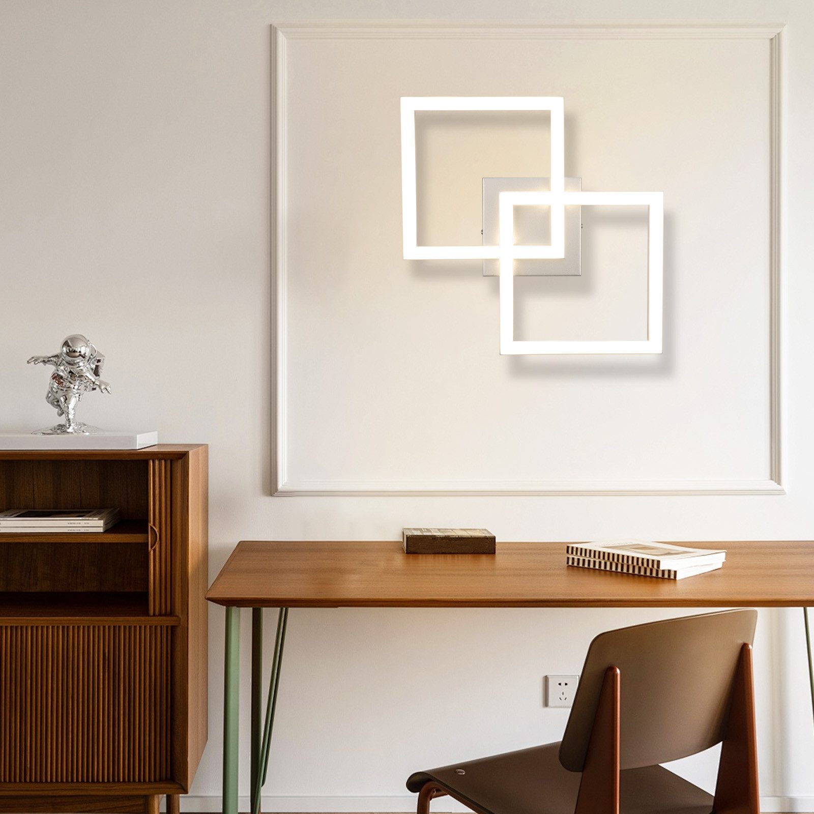 ZMH Lampada da soffitto plafoniera LED moderna argento 24W per camera letto interni