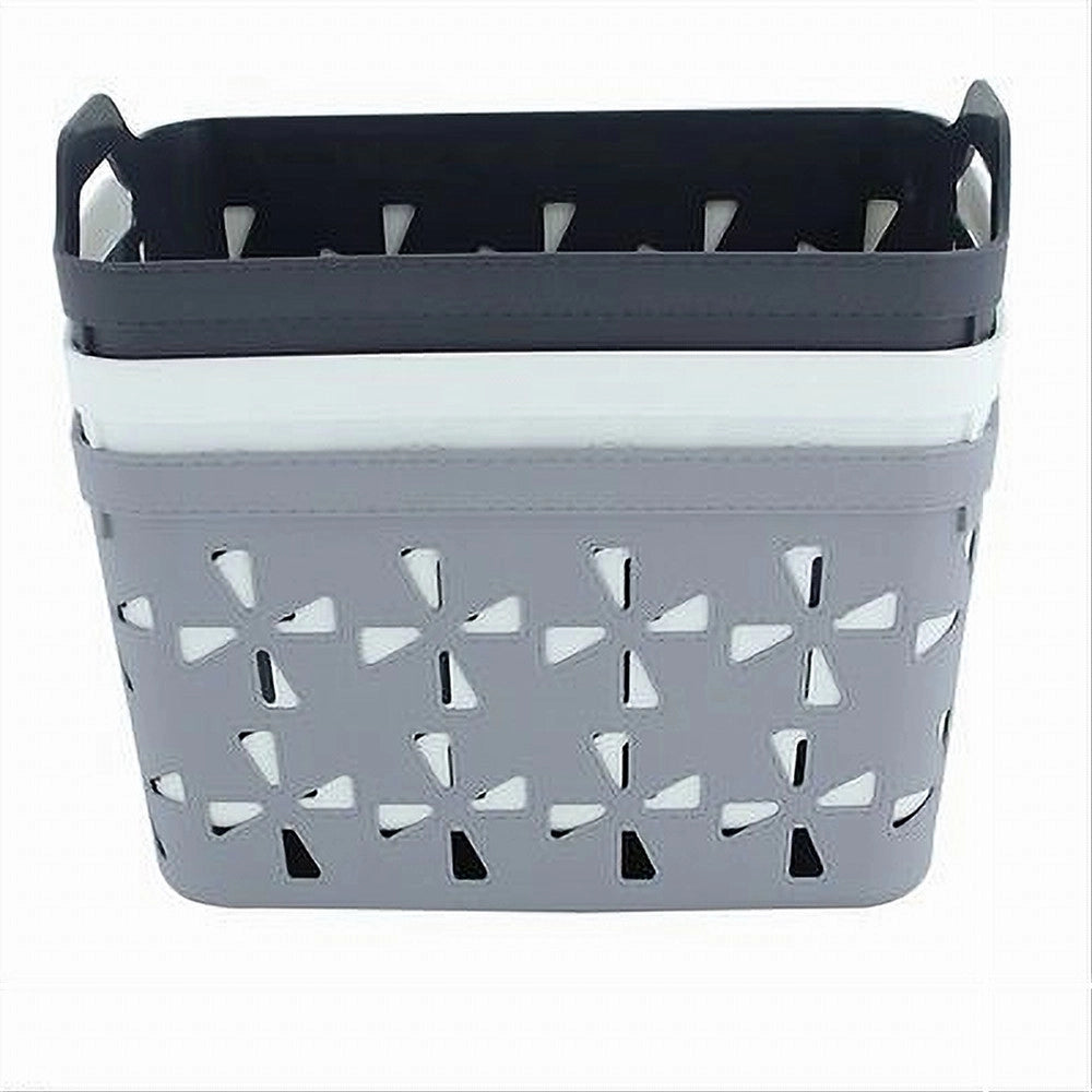 Trade Shop - Cesto Porta Oggetti Cestino Porta Tutto Con Maniglie 31x21x21 Cm Assortiti 10726 -