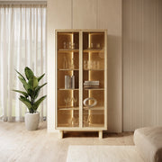Mobile Espositore Hasa, Vetrina 4 Ripiani, 94x38x195h cm Marrone Rovere