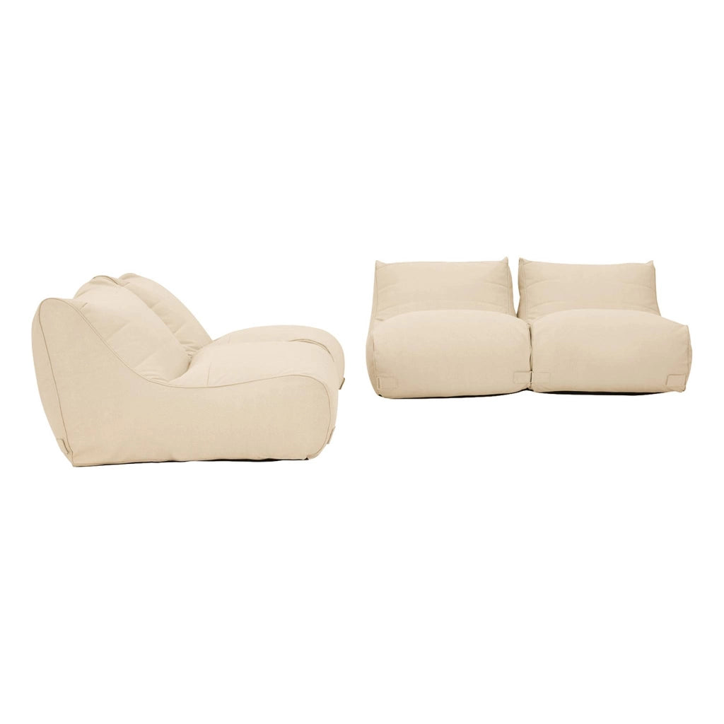 Set 4 puff da esterno in olefina, beige