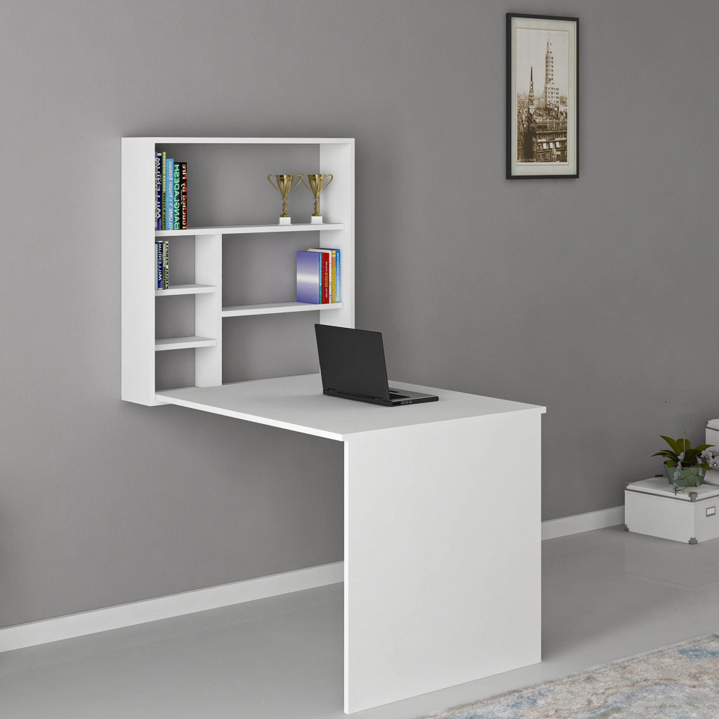 Veglio, Scrivania 5 Ripiani, 59x90x74h cm Bianco