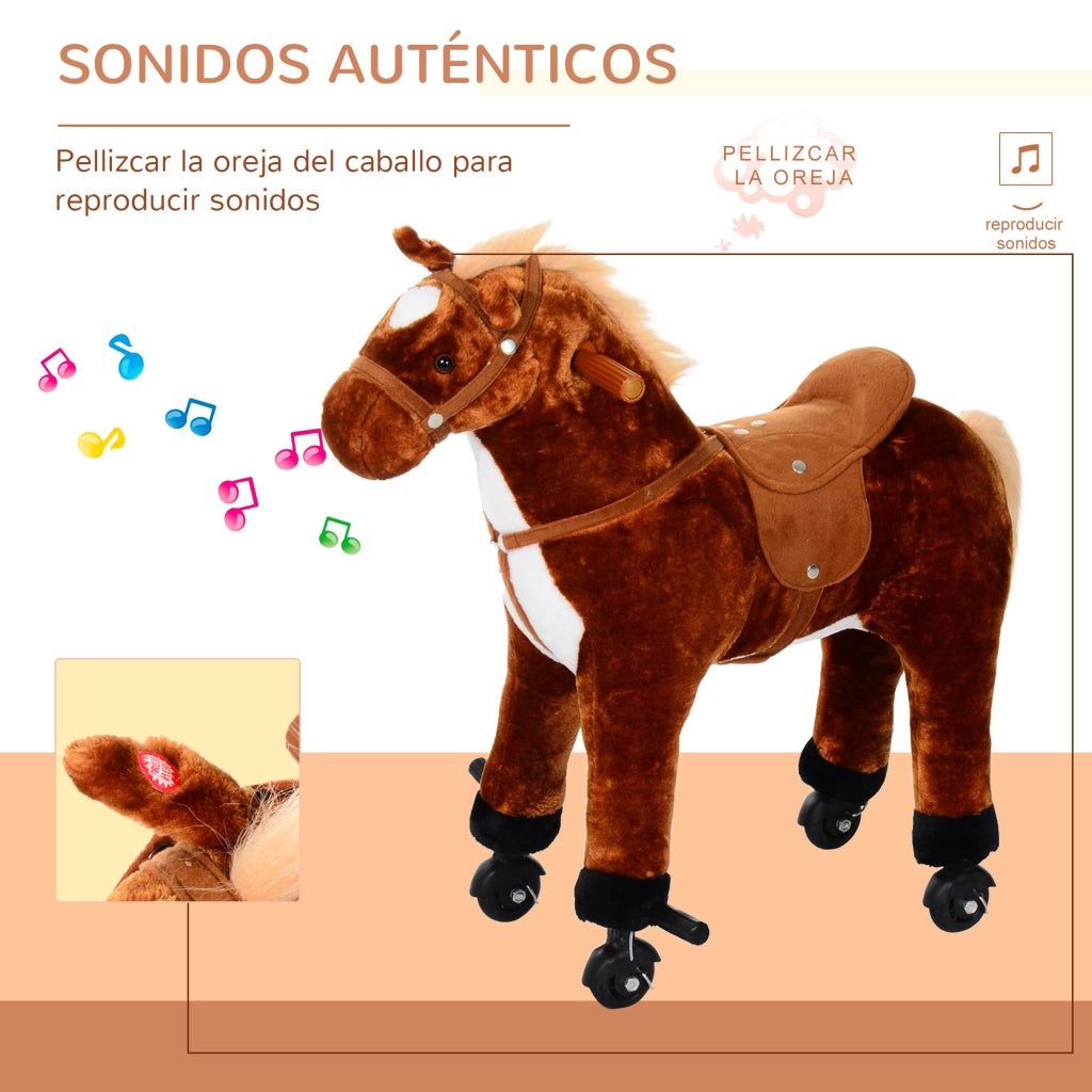 Cavallo Giocattolo Bambini ¨C zephmum ¨C 65x28x75 cm Marrone