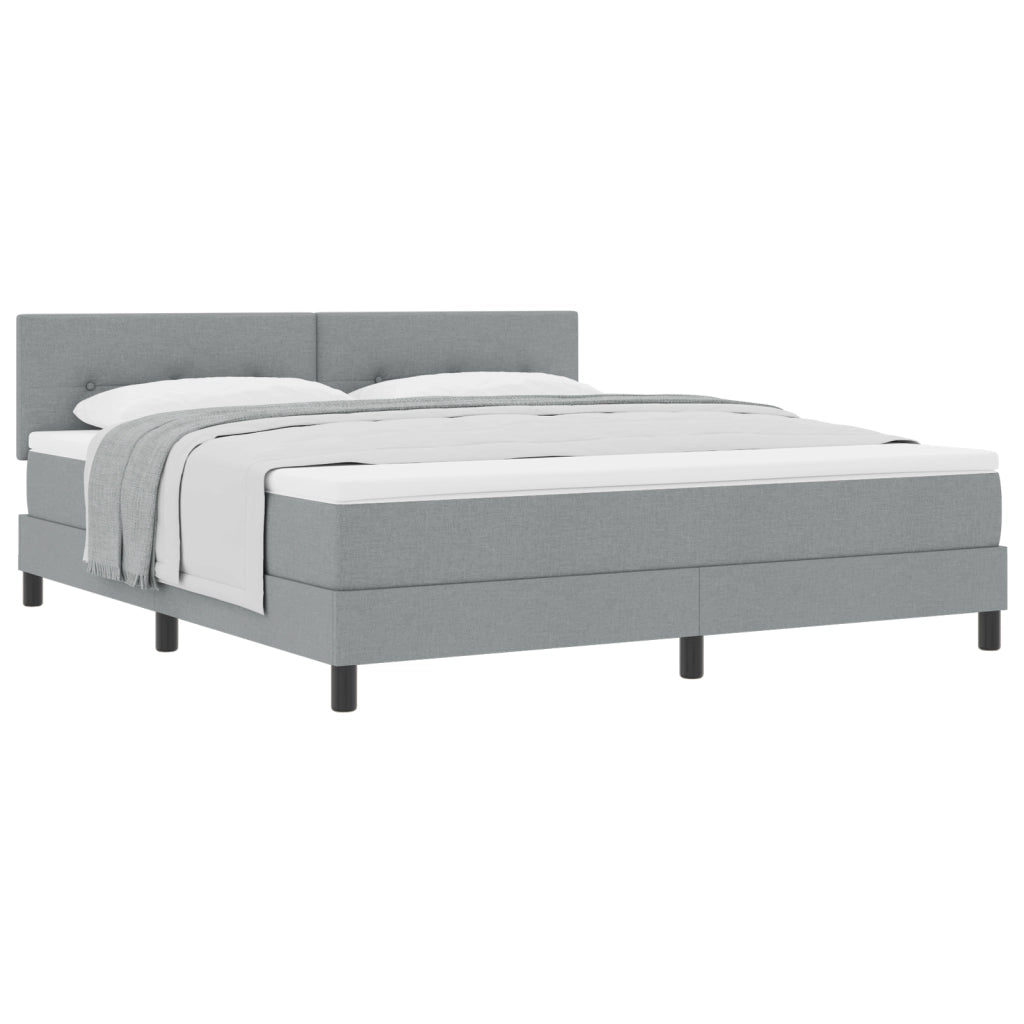 Letto a molle con materasso grigio chiaro 180x200 cm tessuto