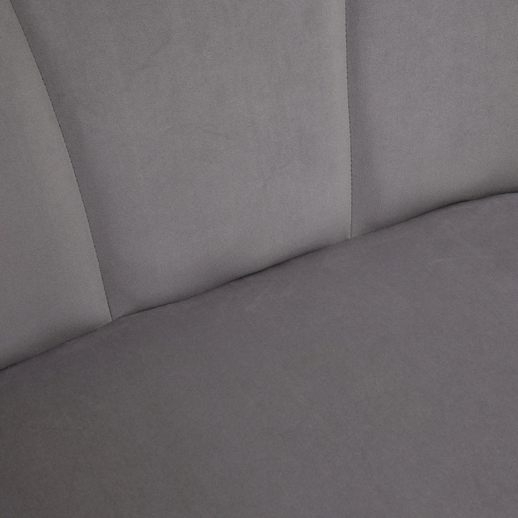 Divano 2 Posti in Velluto con Gambe in Metallo ¨C zephmum ¨C Grigio 132x66x80