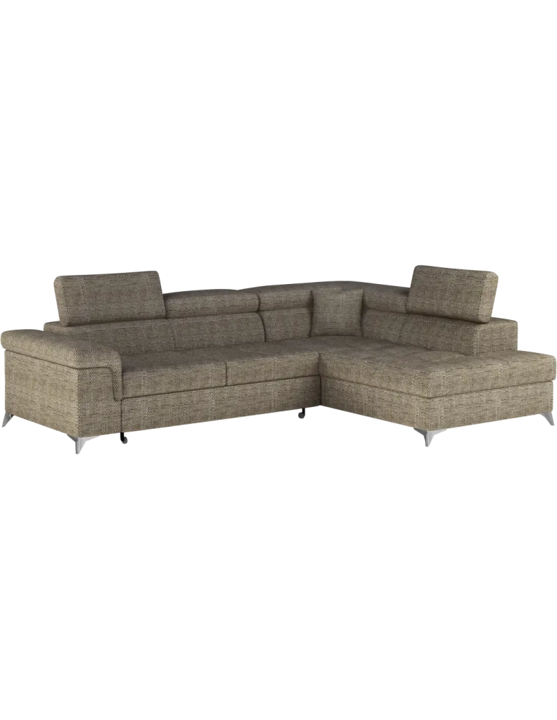 Divano letto angolare PALAZZO 4 posti beige – angolo destro con 1 cuscino