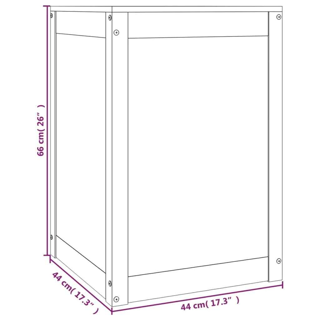 Contenitore per la biancheria 44 x 44 x 66 cm in legno massello di pino grigio 02_0006159
