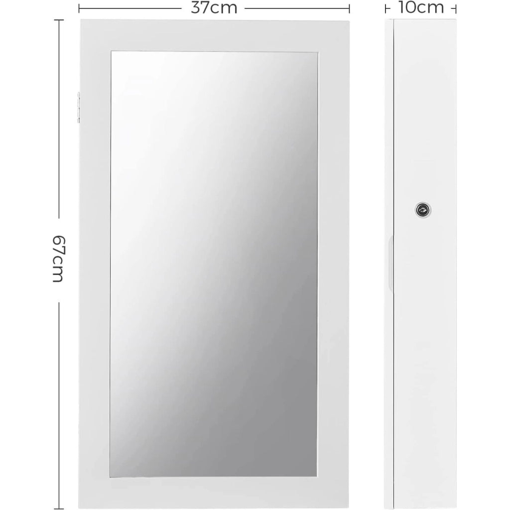 Specchiera portagioie a parete JBC51W in MDF bianco