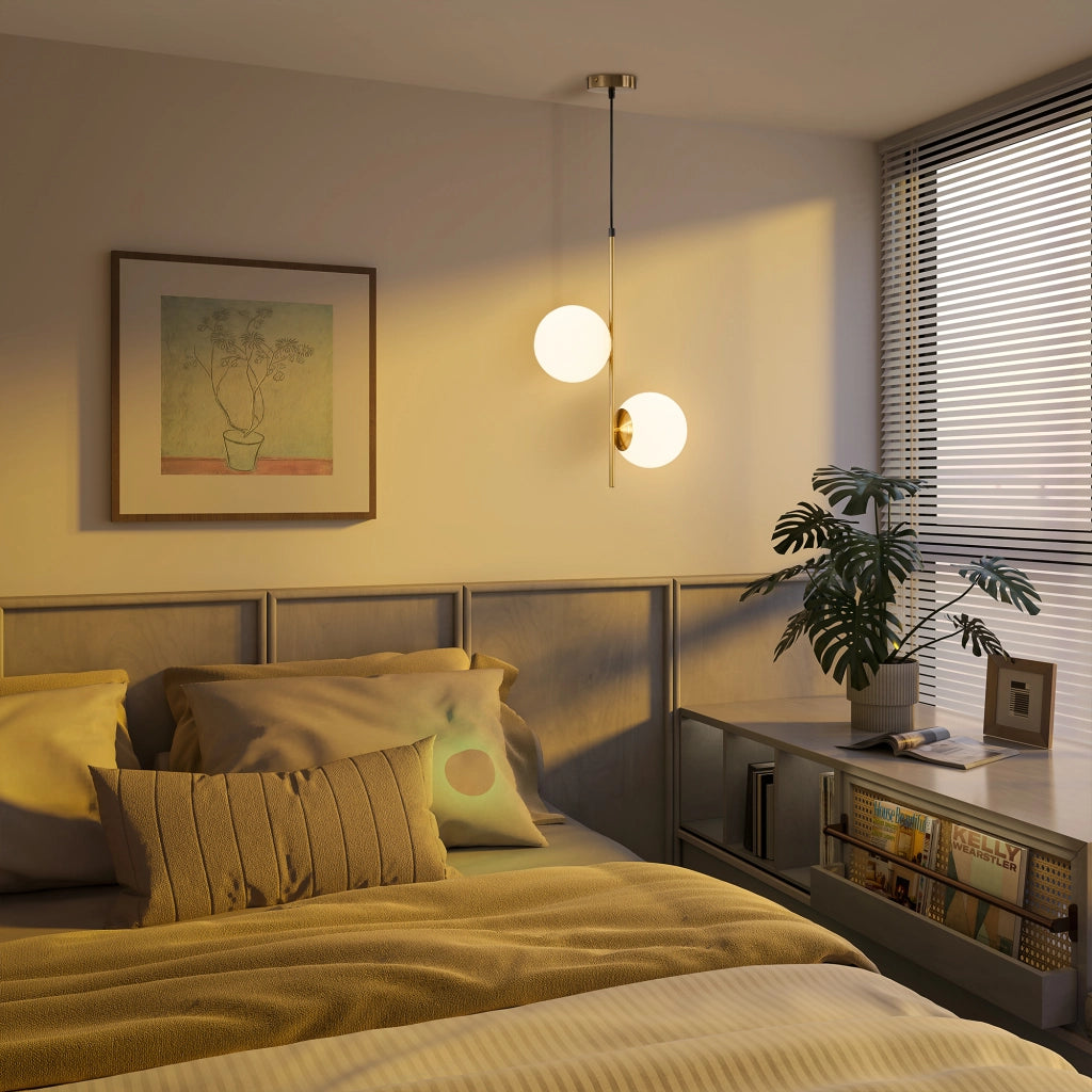 Lampadario sospensione moderno ¨C Xylo ¨C doppia testa regolabile dorato