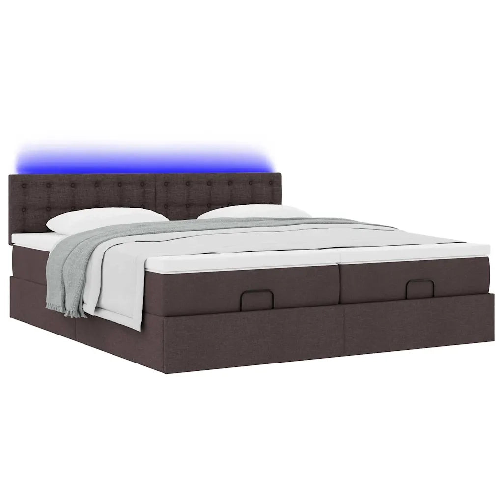 Struttura Letto Pouf con Materassi 200x200 cm in Tessuto 3312895