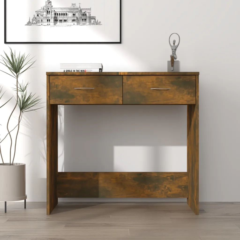 Scrivania | Tavolo da Ufficio Rovere Fumo 80x40x75 cm in Legno Multistrato