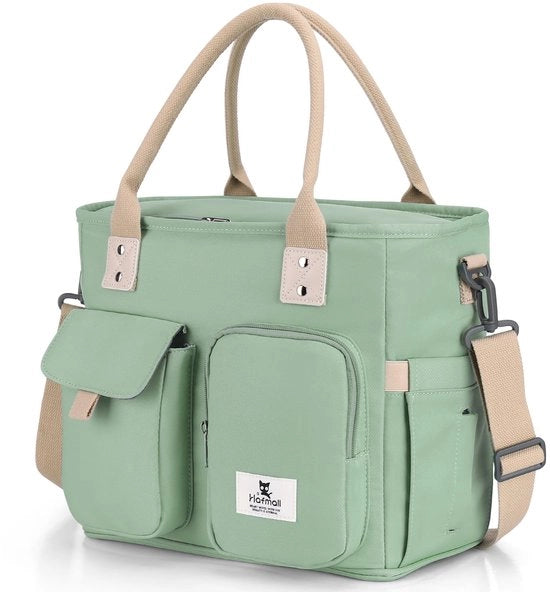 Borsa da pranzo 18L, Borsa da lavoro portatile con chiusura a righello, Piccola borsa da lavoro per ufficio, viaggio, picnic, verde