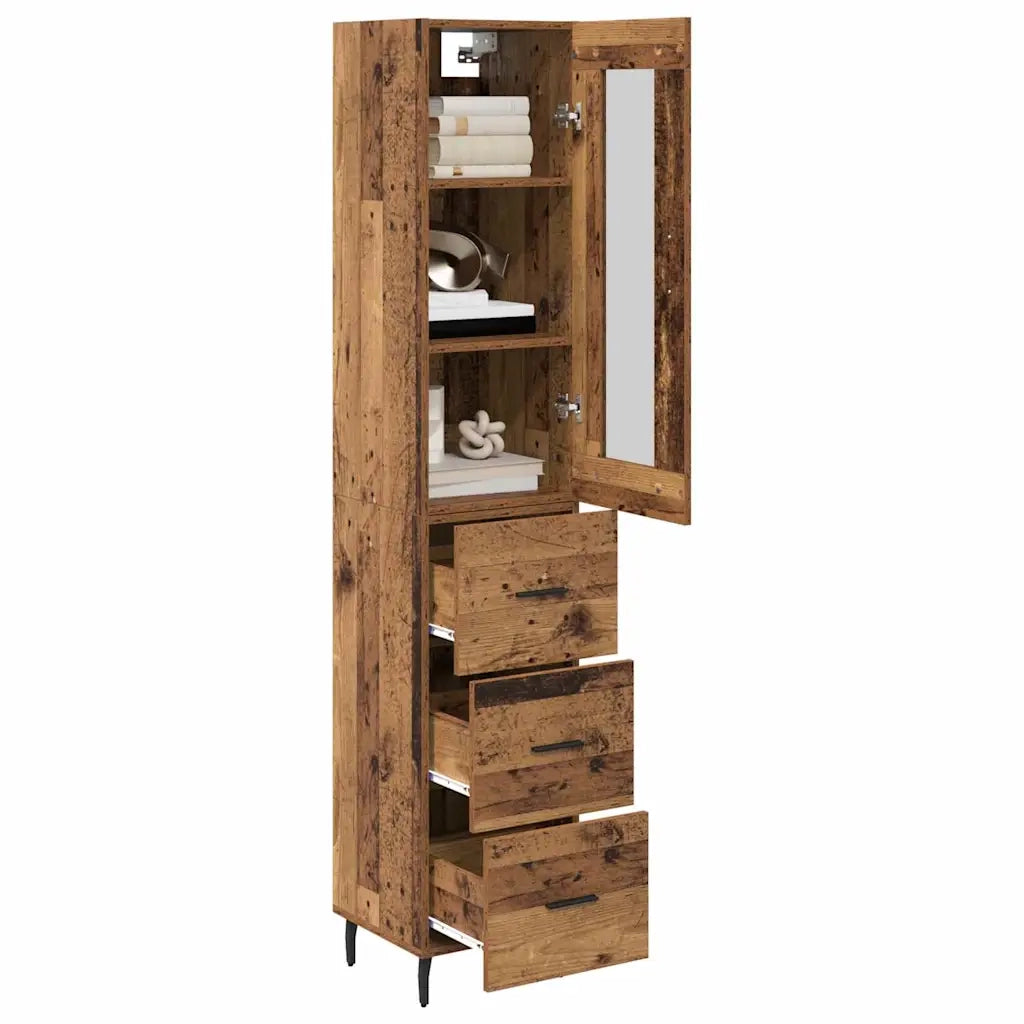 Credenza | Madia | Buffet da pranzo | Armadio da pranzo Legno vecchio 34,5 x 34 x 180 cm Legno multistrato