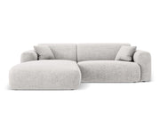 Cosmopolitan Design - Divano angolare sinistro "Nolio" 4 posti in ciniglia grigio chiaro 