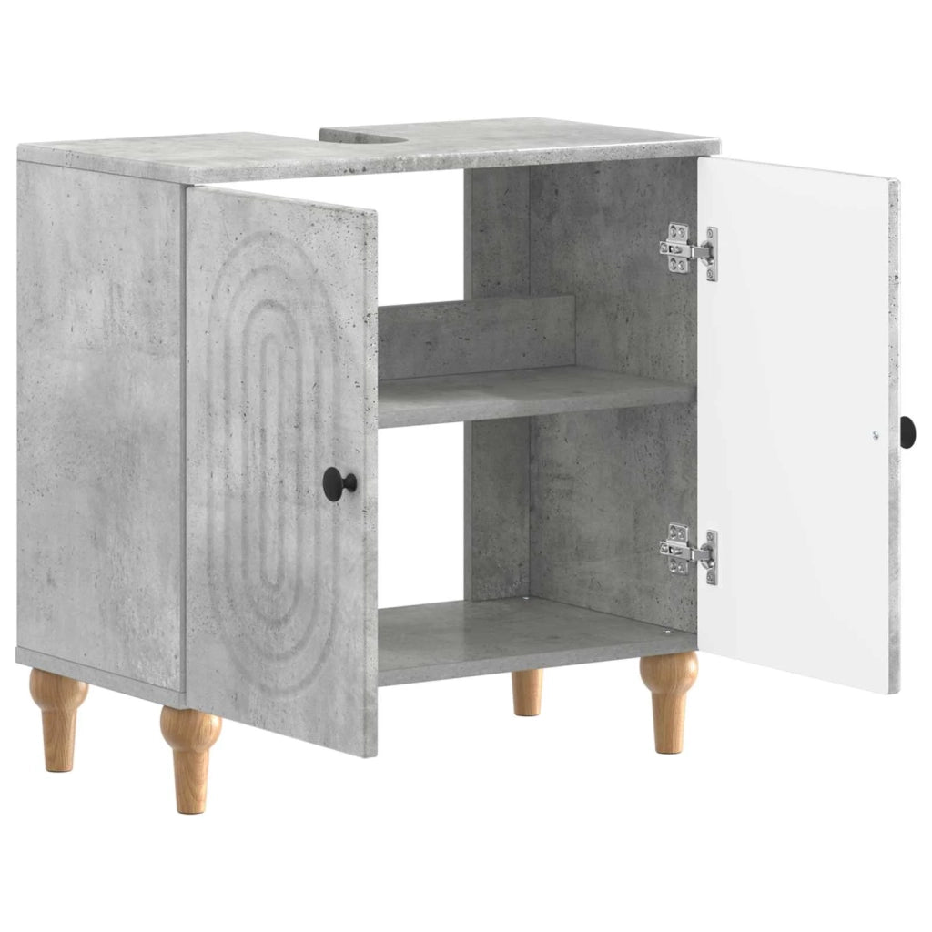 Armadio per Lavabo da Bagno ALKMAAR Grigio Cemento 896128