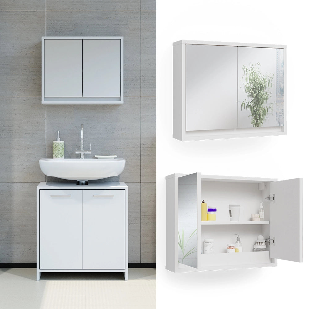 Vicco Specchio contenitore bagno Bianco 55 x 45 cm