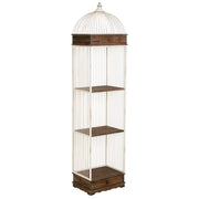 Scaffale, legno bianco e metallo, 3 ripiani, 1 cassetto 41x31x172h cm