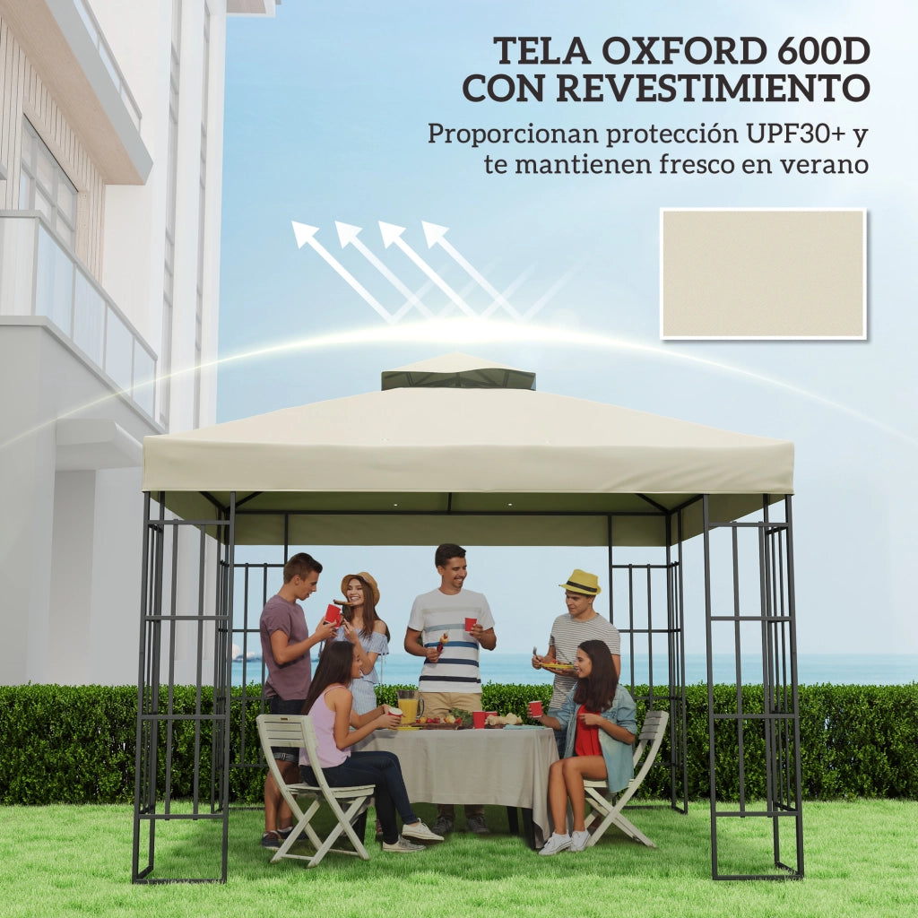 Toldo da giardino 3x3 m ¨C zephmum ¨C crema