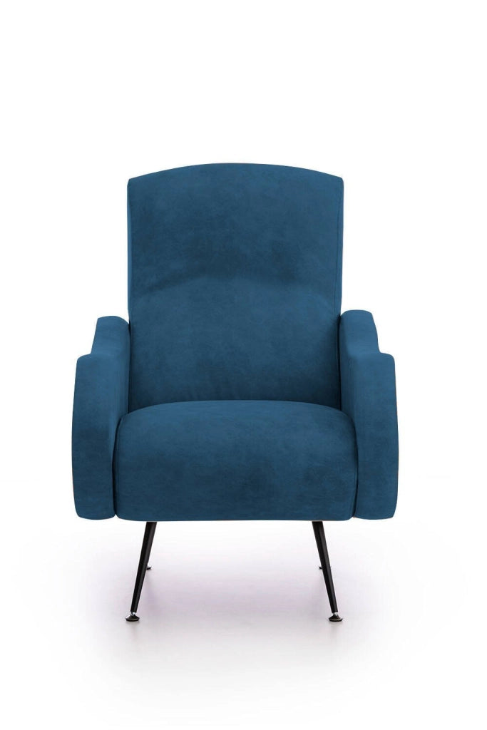 Poltroncina Lasnigo, Poltrona Braccioli Made in Italy, 70x100x98h cm blu