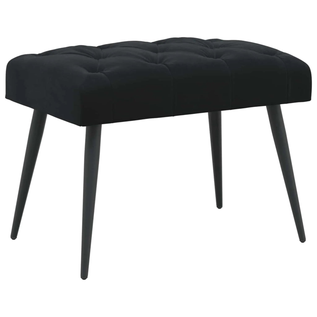Panchina con bottoni imbottiti Nero 60 x 40 x 45 cm Velluto 42038549