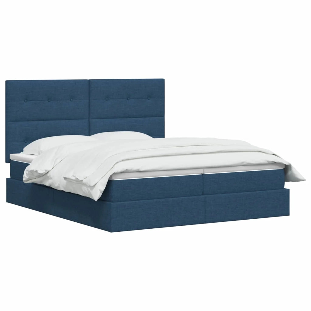 Letto con contenitore LED e materasso Blu 180 x 200 cm Tessuto 3460235