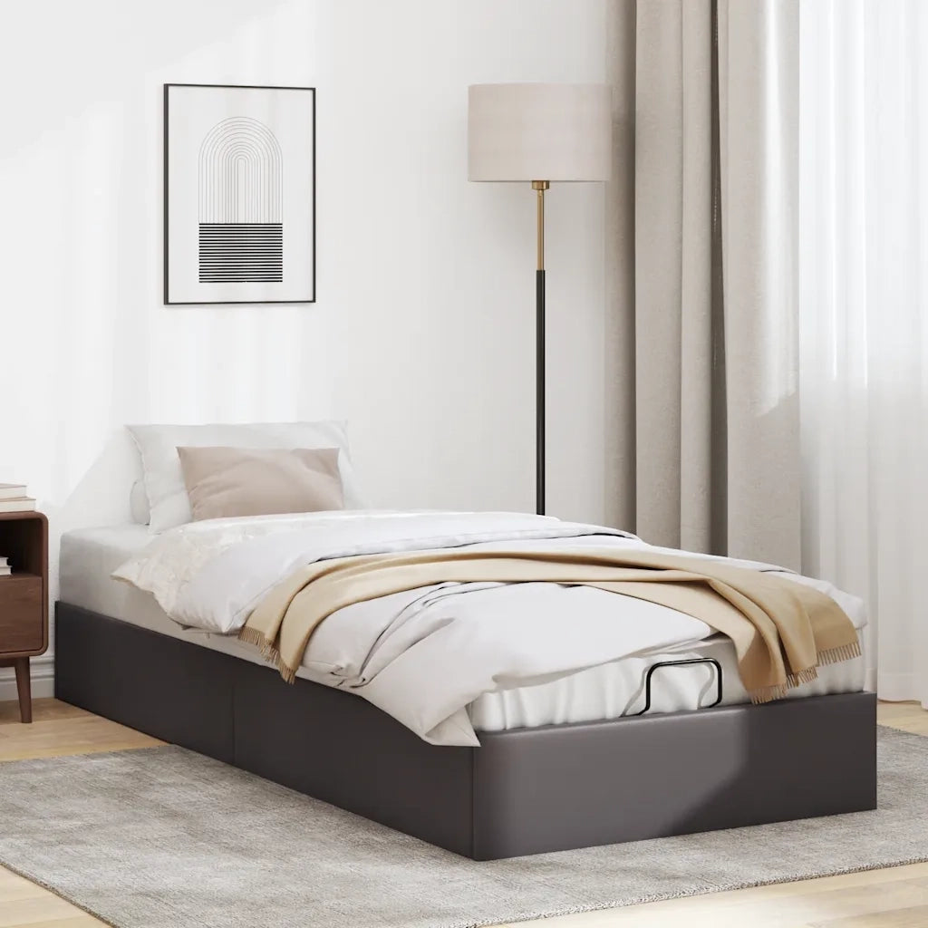 Struttura Letto Pouf senza Materasso 100x200 cm Similpelle 3310787
