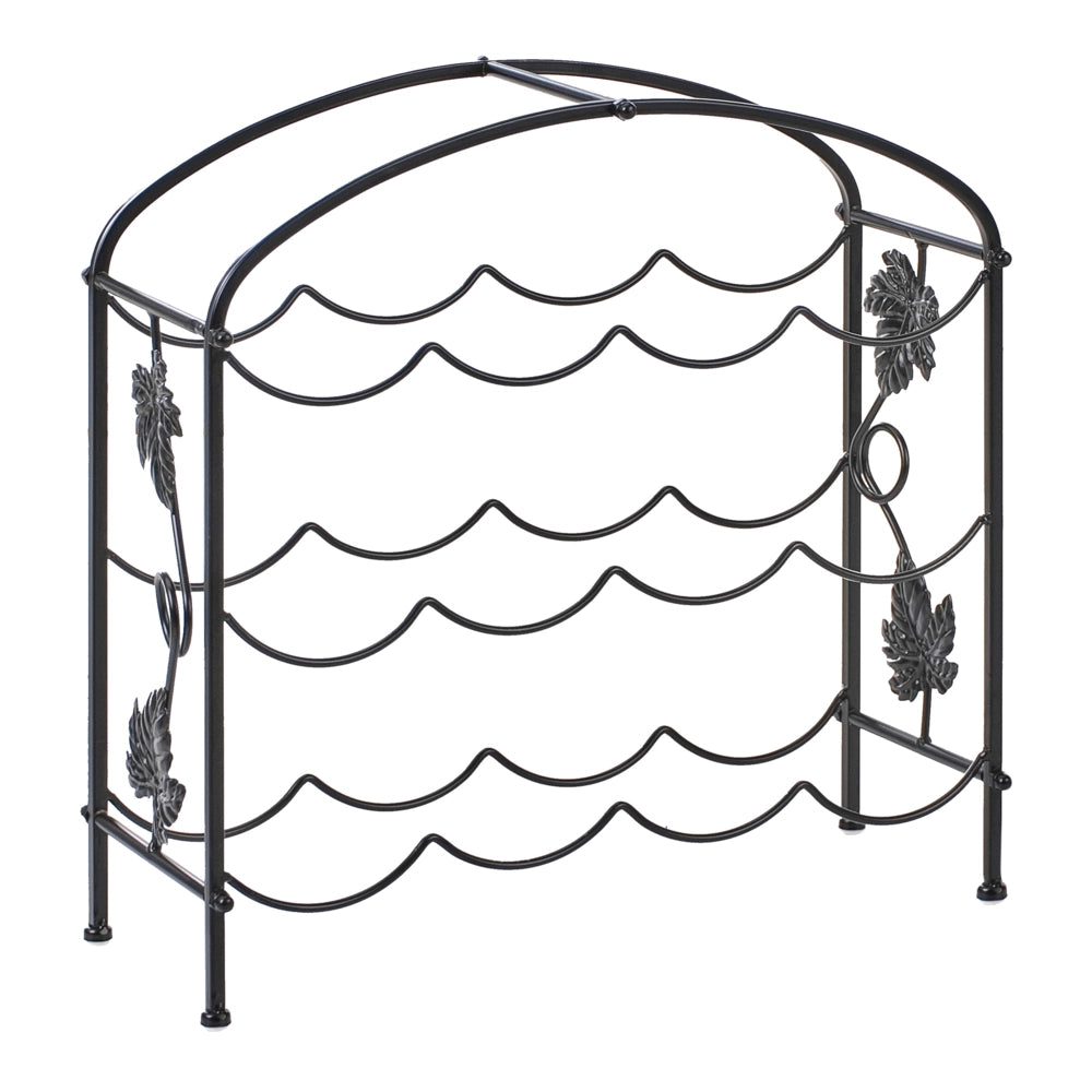 Portabottiglie in ferro nero in metallo a forma di arco 43 x 44 x 15 cm per bottiglie Stile industriale Cucina Home Decor