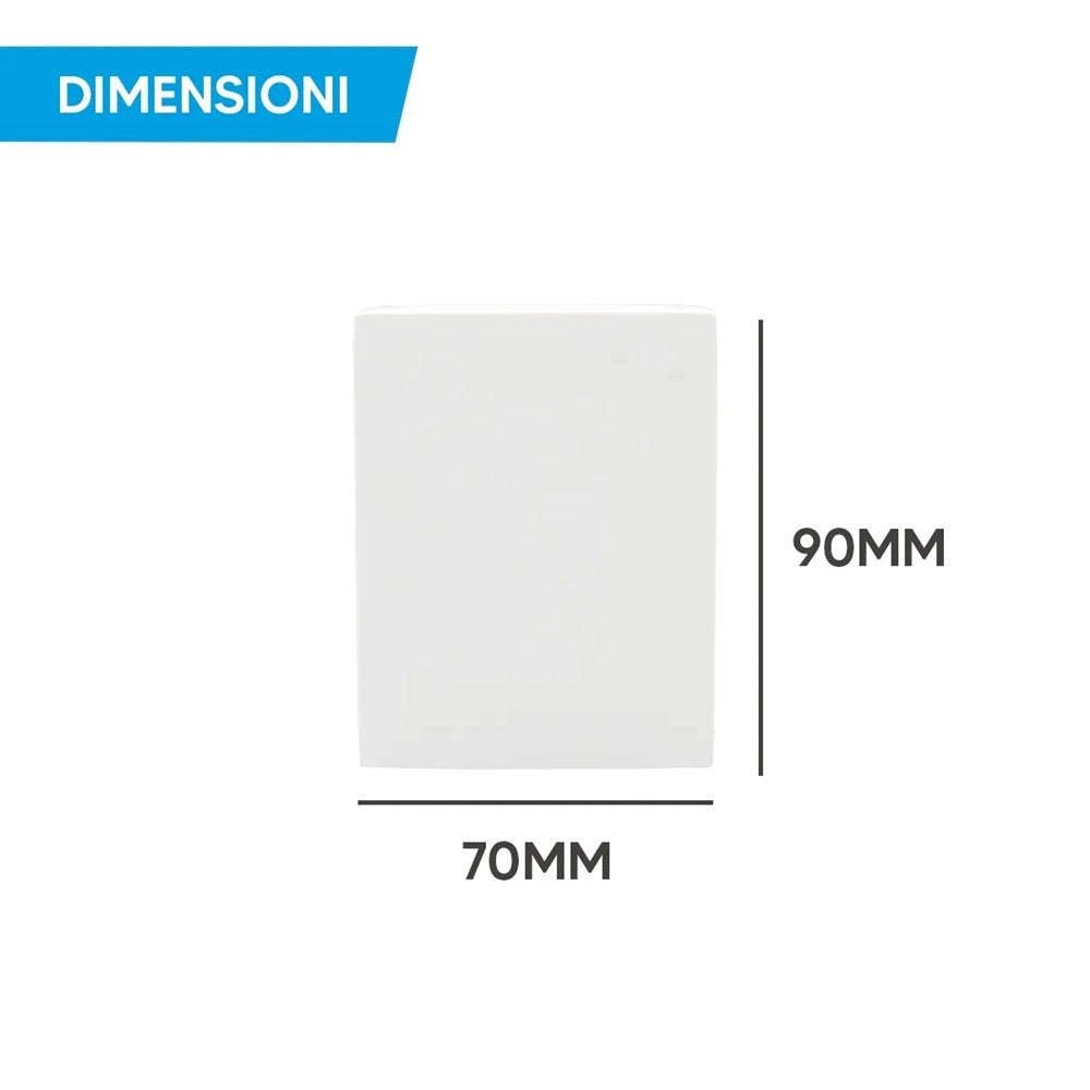 Trade Shop - Porta Faretto Lampada Soffitto Quadrato In Gesso Attacco Gu10 H90mm Ip20 Gs-c90-q -