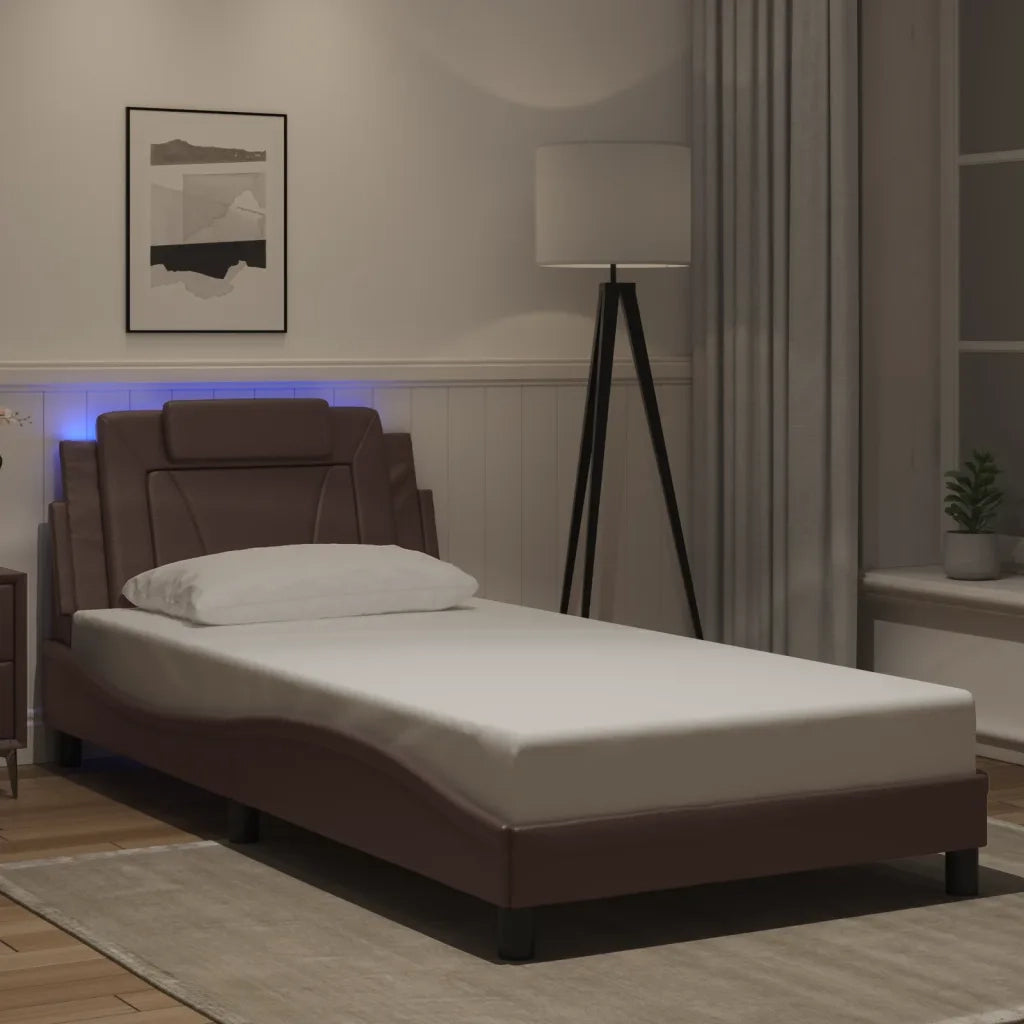 Giroletto Viana con LED senza Materasso Marrone 100x200 cm 3214003
