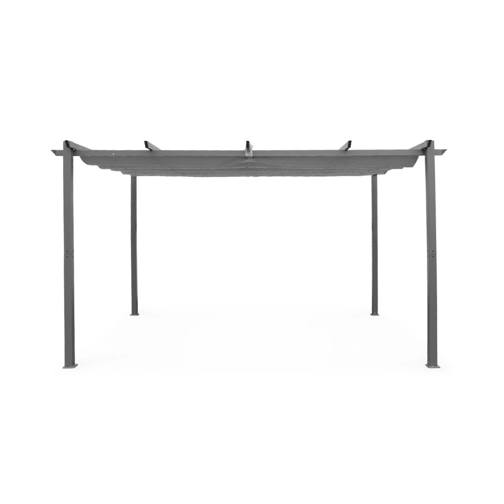 Pergola 3x4m in alluminio telo scorrevole, grigio