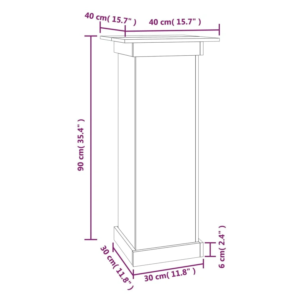 Portafiori/armadietto per piante 40 x 40 x 90 cm legno massello di pino marrone 02_0045207