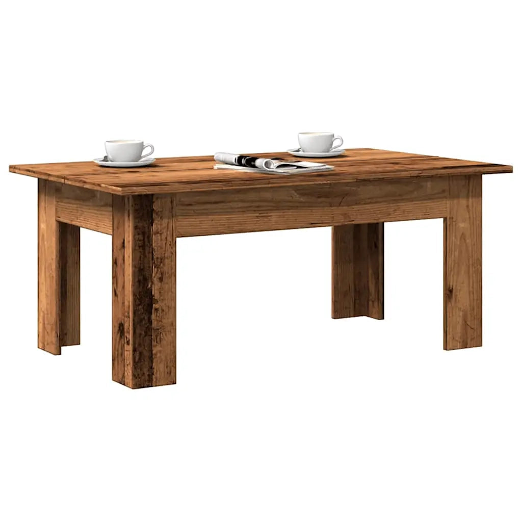 Tavolino salotto | Tavolino da caff¨¨ | Tavolino da Soggiorno Legno Antico 100x60x42 cm in Legno Multistrato