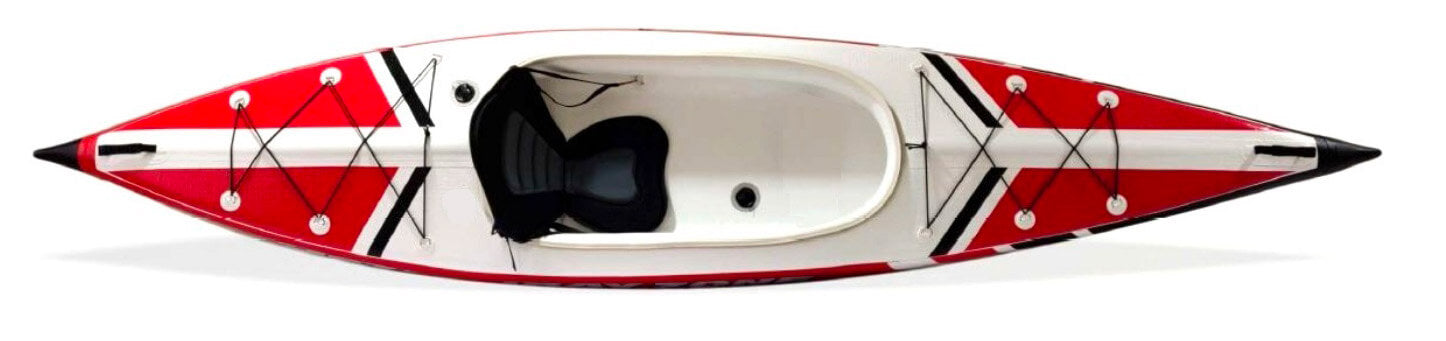Kayak Gonfiabile Monoposto 385x80 cm con Pagaia Zaino e Accessori Jbay.Zone V-Shape Mono