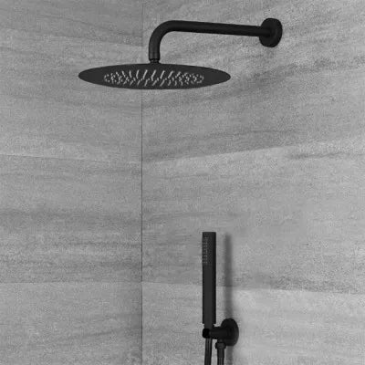 Set doccia nero opaco con doccetta presa acqua e laccio doccia