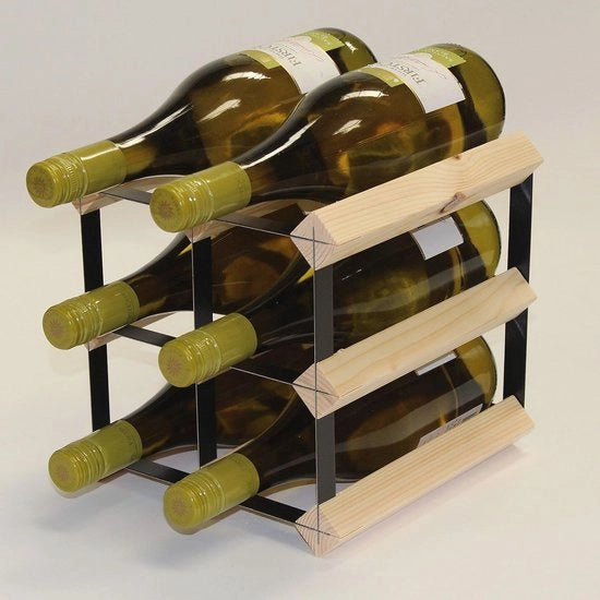 Wine Bar con 6 Posizioni in Metallo Nero - Qualità e Stile